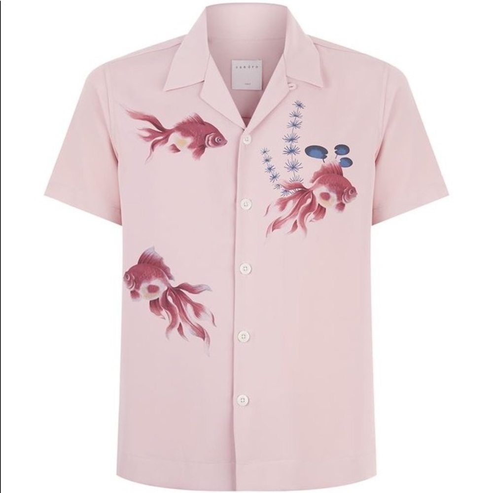 Sandro Pink Fish Blouse